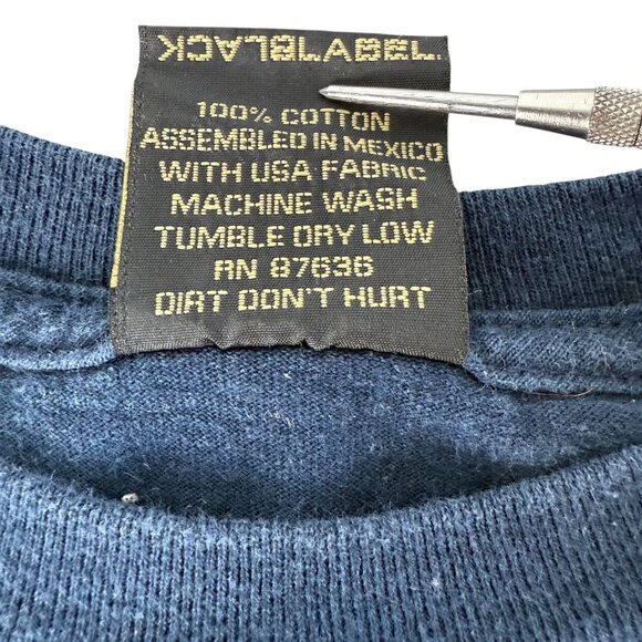 Black Label Navy Graphic Tee Shirt M 100% Cotton Short Sleeve Crew Neck Casual - Picture 6 of 6